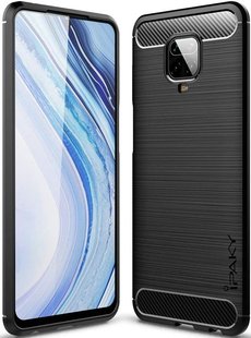 Защитный чехол iPaky Premium Carbon для Xiaomi Redmi Note 9S / 9 Pro / 9 Pro Max - Black