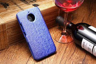 Чехол (книжка) с окошком для Motorola Moto E4 Plus "синий"