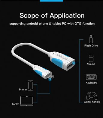 Переходник с USB на MicroUSB Vention (OTG адаптер) - Black
