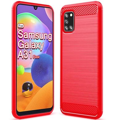 Чохол Hybrid Carbon для Samsung Galaxy A31 - Red